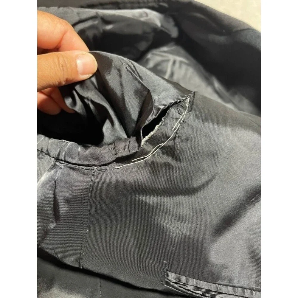 Monsieur Givenchy Suit Set Men Size 46R Black Toxedo Blazer Coat and Pants Wool